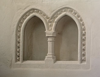 the 13th C double piscina 